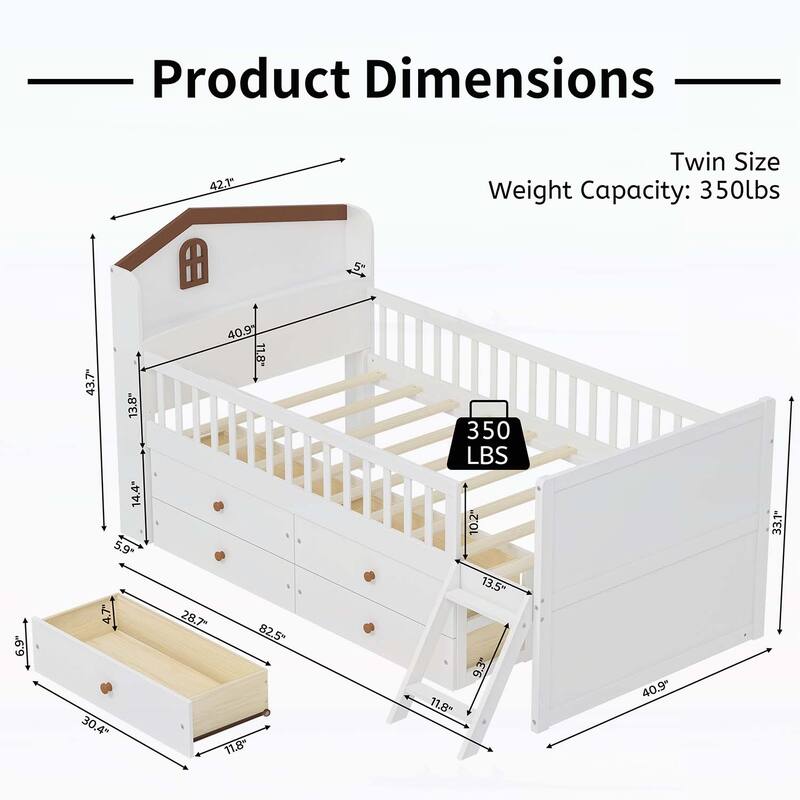 Twin Bed with Excellent Storage Facilities and Appealing Design