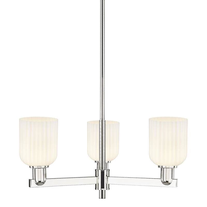 Innovations Lighting 716-3CR-9-18 Bridal Veil Chandelier Bridal Veil 3 - Polished Nickel / Gloss White