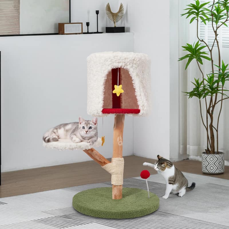 EROMMY Cat Tree – Multi-Level Cat Tower with Sisal Scratching Posts & Swing Ball, Modern Cat Furniture for Indoor Cats
