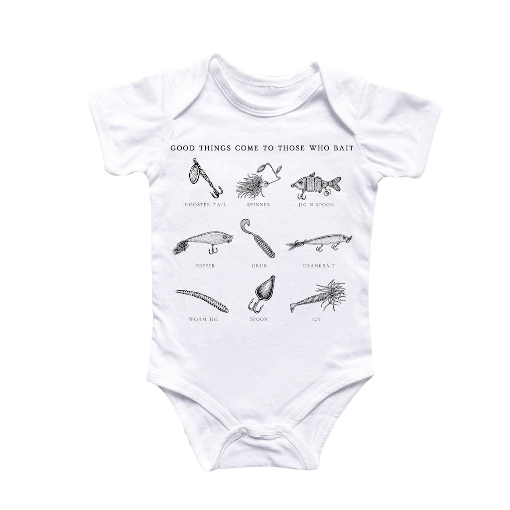 Fishing Fish - Baby Boy Girl Clothes Infant Bodysuit Funny Cute Newborn