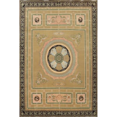 Hand-knotted Traditional Wool Brown Geometric Oriental Area Rug - 11' 8'' X 8' 9''