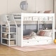 preview thumbnail 22 of 34, Wood Convertible Full Size Bunk Bed with Storage Staircase,Bedside Table and 3 Drawers
