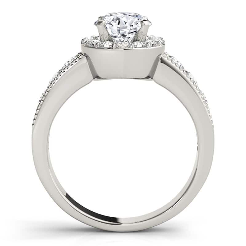 Auriya 14k White Gold Lab Grown Round Diamond Halo Engagement Ring 0.50 to 5.00 ct. tw. (F-G VS)