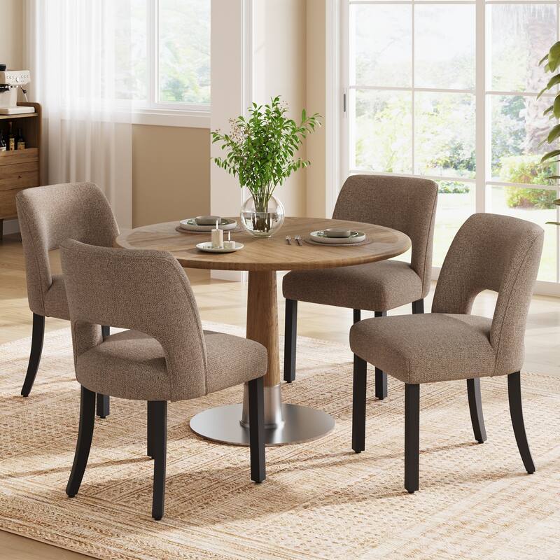Set of 2/4/6 Modern Fabric Upholstered Dining Room Chair Kitchen Chairs with Wood legs