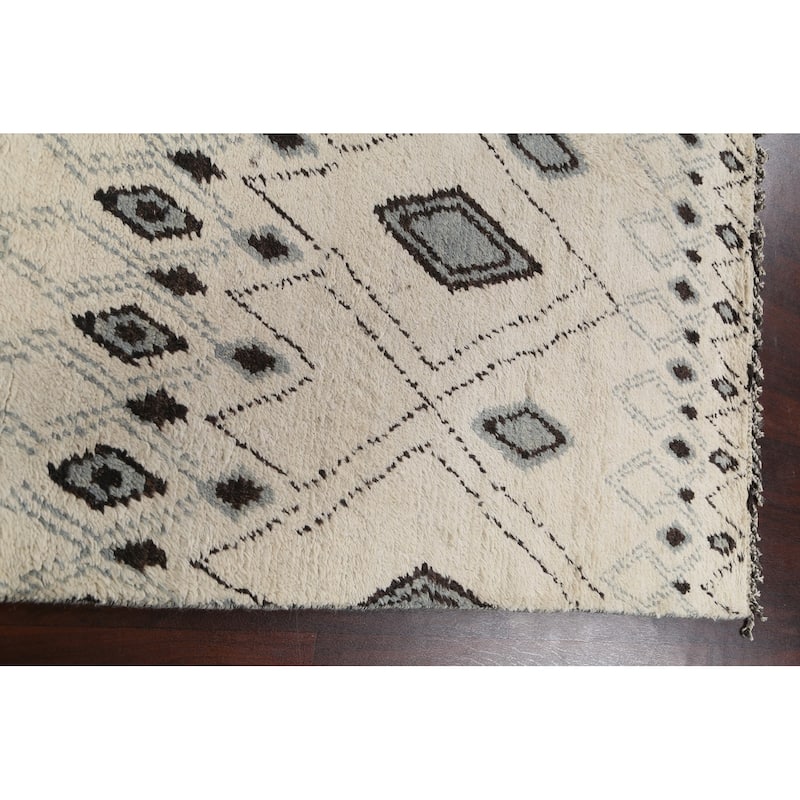Vegetable Dye Moroccan Berber Oriental Area Rug Wool Handmade Carpet - 6'1" x 9'2"