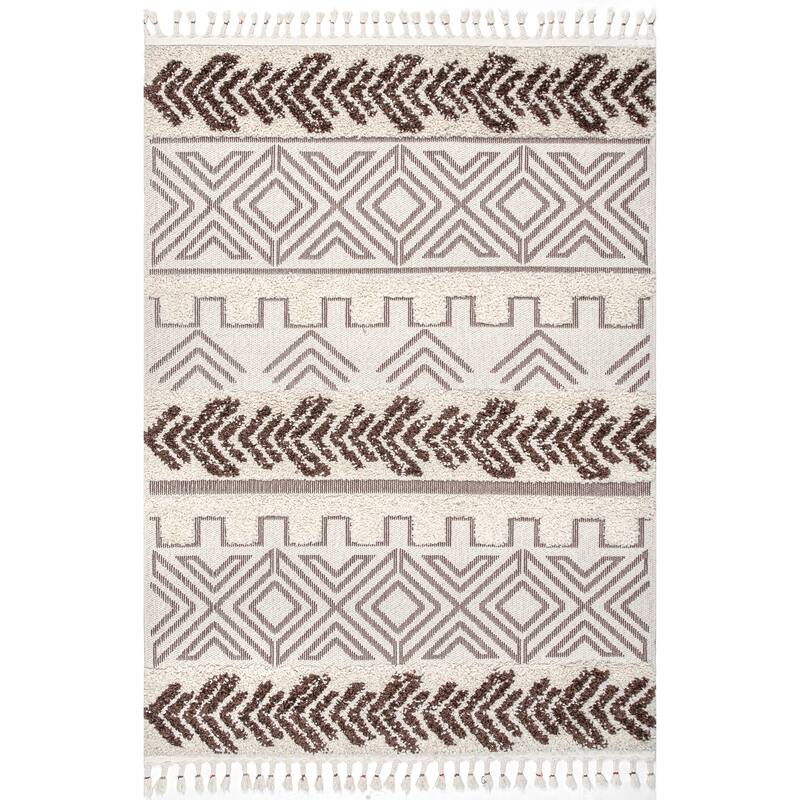 Nuloom Zuri Shaggy Banded Tribal Area Rug