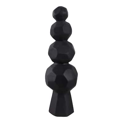 Pottery and Paper Mache Modern Geometric Sculpture with Stacked Design