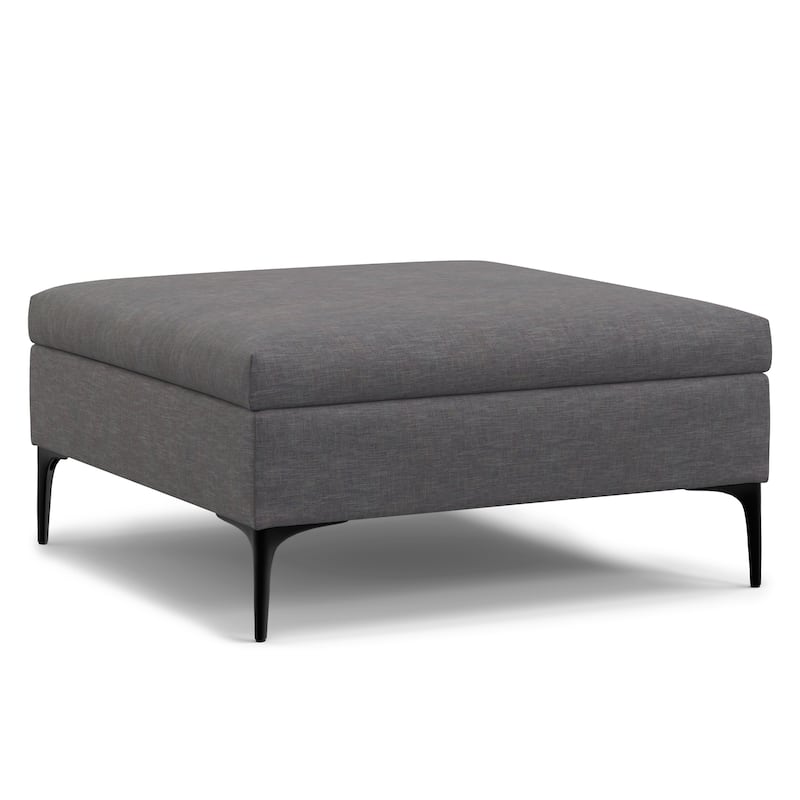 WYNDENHALL Lilah 36" Wide Contemporary Coffee Table Storage Ottoman with Lift Up Lid