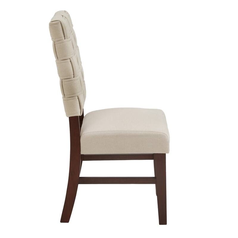 Orlo Walnut Finish Woven Back Dining Chairs (Set of 2) by iNSPIRE Q Modern