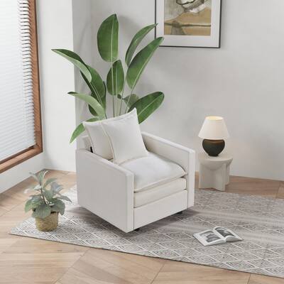 Chenille Fabric Upholstered Reading Armchair Comfy Deep Single Seat Sofa Living Room