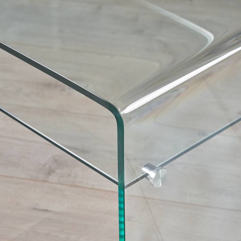 COFFEE table 12MM TEMPERED BENT GLASS ,8MM SHELF GLASS