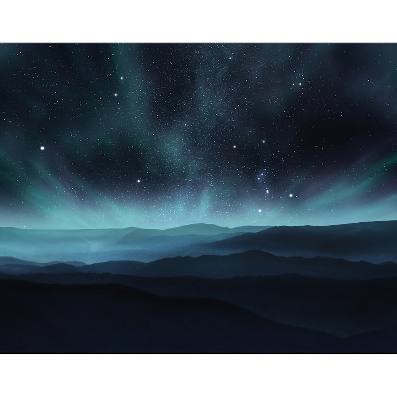 Galerie Wallcoverings Atmosphere Night Sky 6-Panel Non-woven Matte Wall Mural - 8.2 feet High x 10.4 feet Wide - Blue