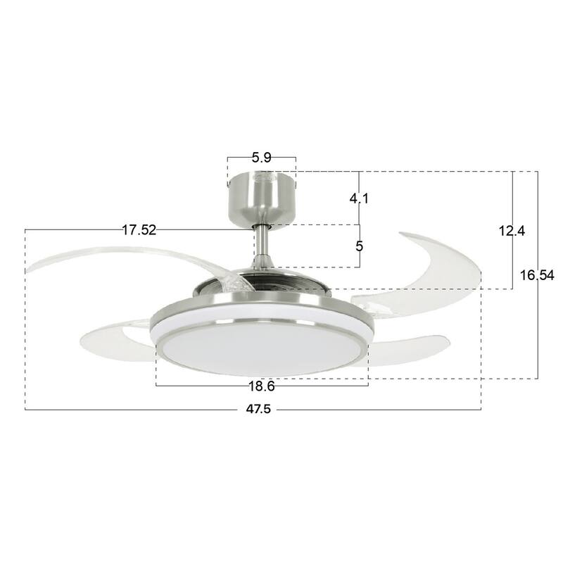 Fanaway Evo1 Retractable 4-blade LED Lighting with Remote Ceiling Fan