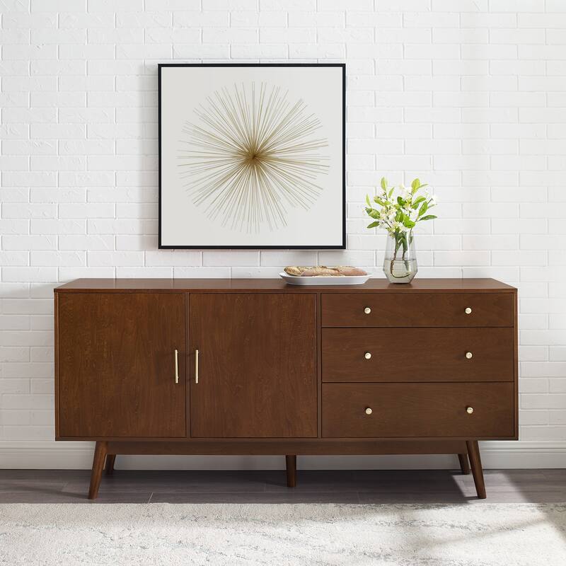 Mid-Century Modern Minimalist 2-Door Sideboard - Walnut - Walnut