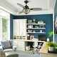preview thumbnail 4 of 13, River of Goods Costello 3-blade 42-inch Modern Indoor Ceiling Fan with Mosaic Glass Shade and Remote Control