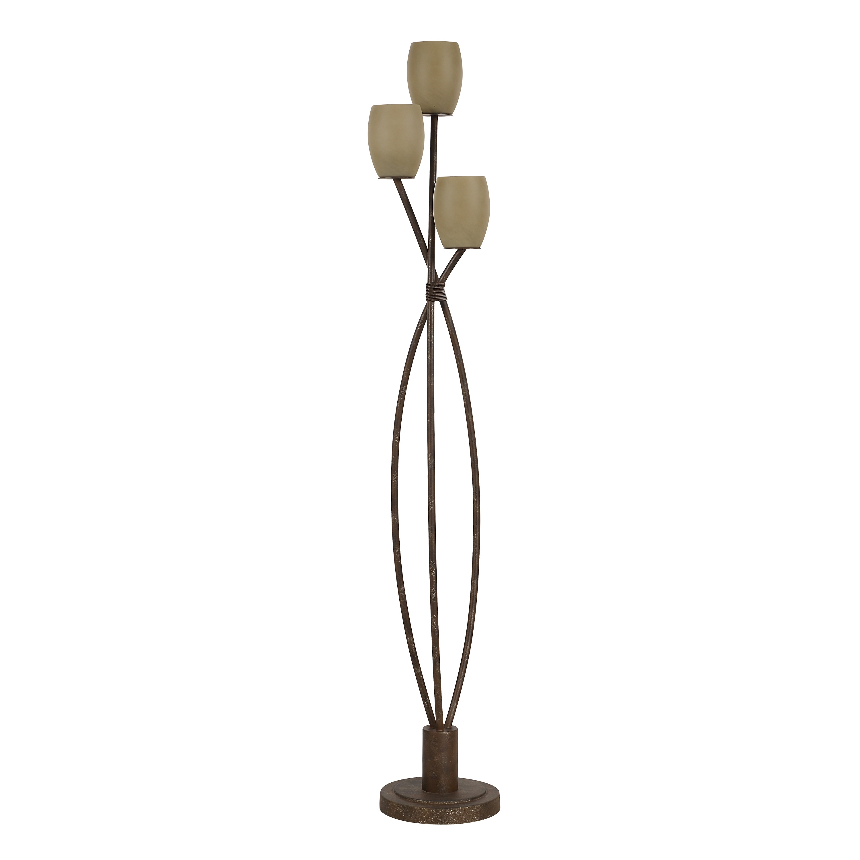 Everren Soan 65.0" Height Floor Lamps, Copper Bronze With Gold - Brown