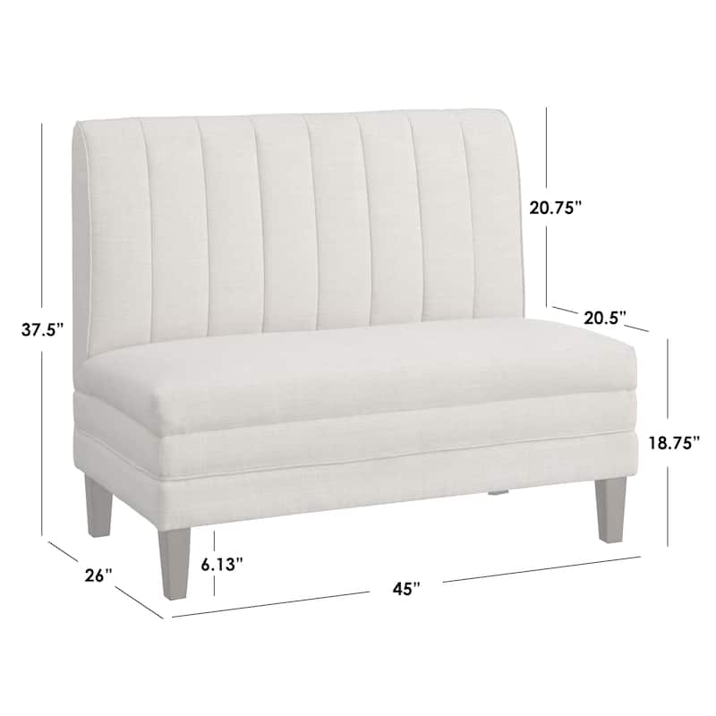 Lifestorey Kerrington 4-Piece Channel Back Upholstered Banquette Set