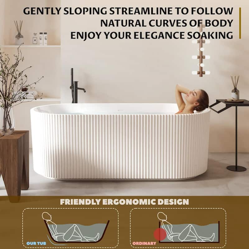 59/67" Acrylic Freestanding Bathtub