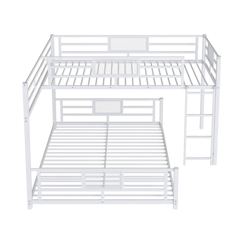 Twin-over-Full Metal L-Shaped Bunk Bed