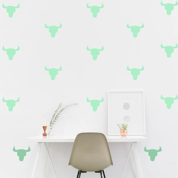 slide 2 of 2, Walplus Peel and Stick Glow In The Dark Cattle Wall Sticker Home Room Decor