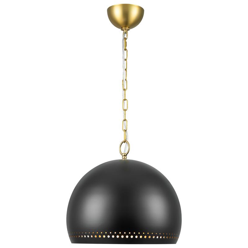 1-Light Modern Black/White Dome Pendant Kitchen Island Light