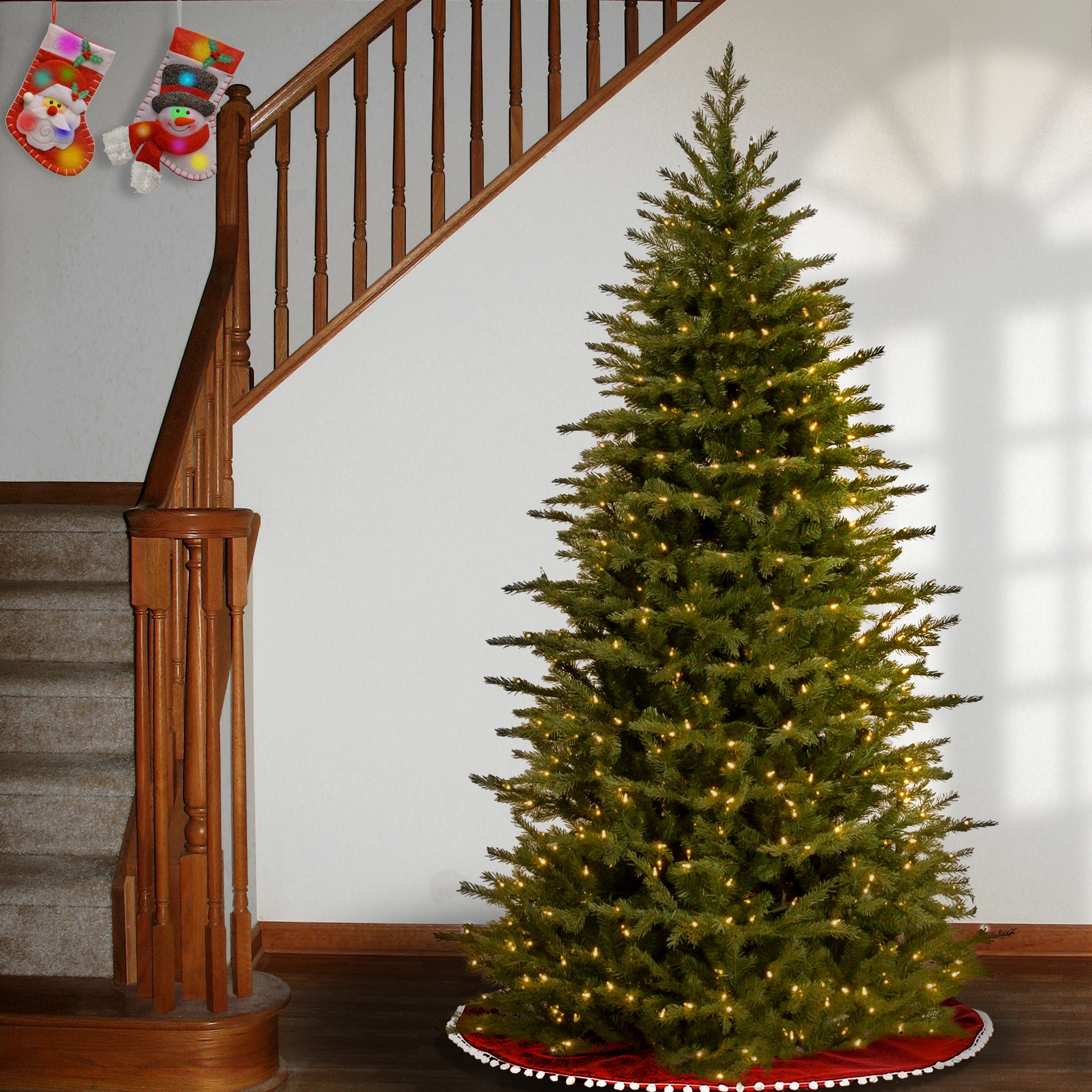 National Tree Company 6.5 ft. Nordic Spruce Slim Tree with Clear Lights