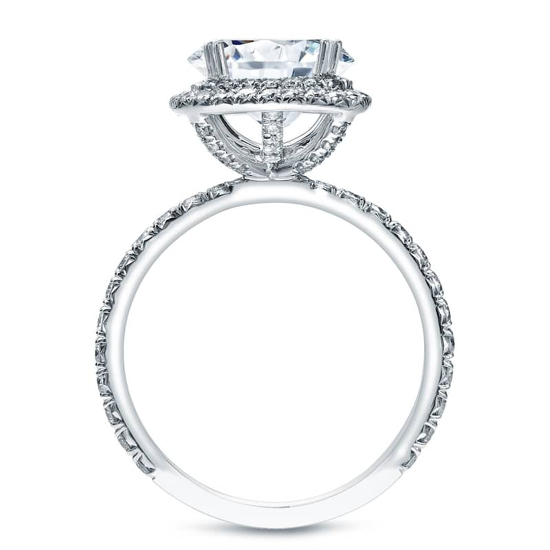 Auriya 18k Gold 3ctw Cushion-cut Halo Diamond Engagement Ring Certified (H-I, VS1-VS2)