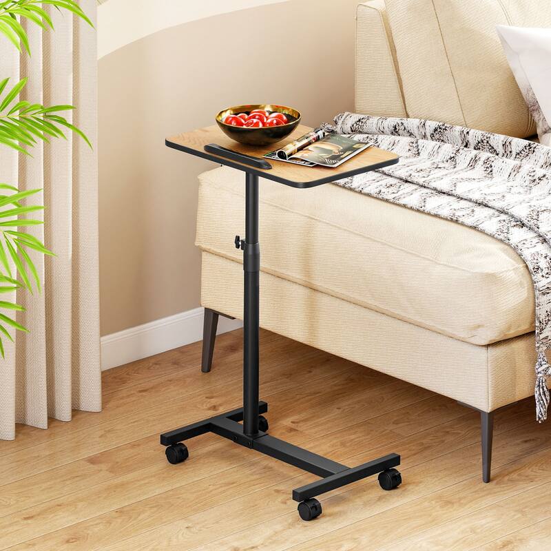 Gymax C-Shaped End Table Height Adjustable Side Table w/ Tilting Top - See Details