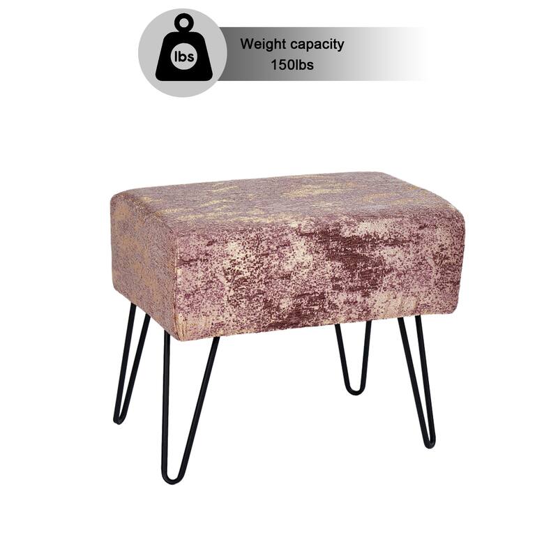 Jacquard Chenille Ottoman
