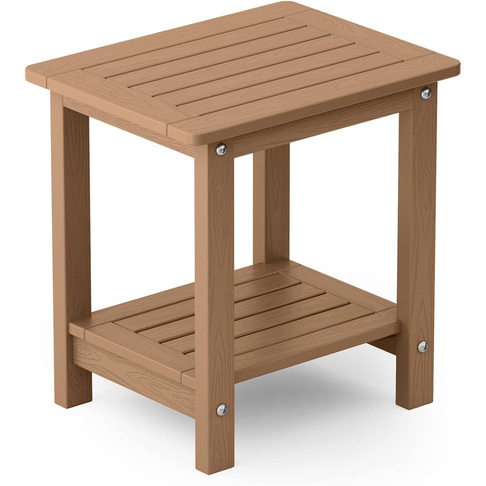WINSOON Small Outside Adirondack Square Side Table,Double Layer