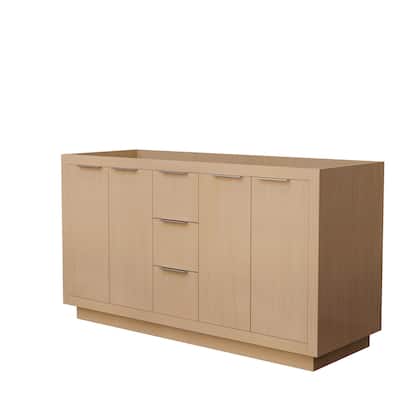 Maroni 60-Inch Light Straw Double Vanity, No Countertop, No Sink