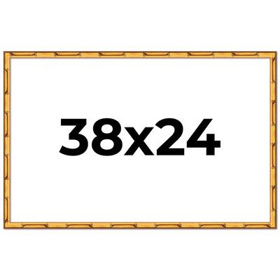38x24 Frame Gold Bamboo Picture Frame Modern Photo Frame Includes UV Acrylic Shatter Guard Front Acid Free Foam Backing Board