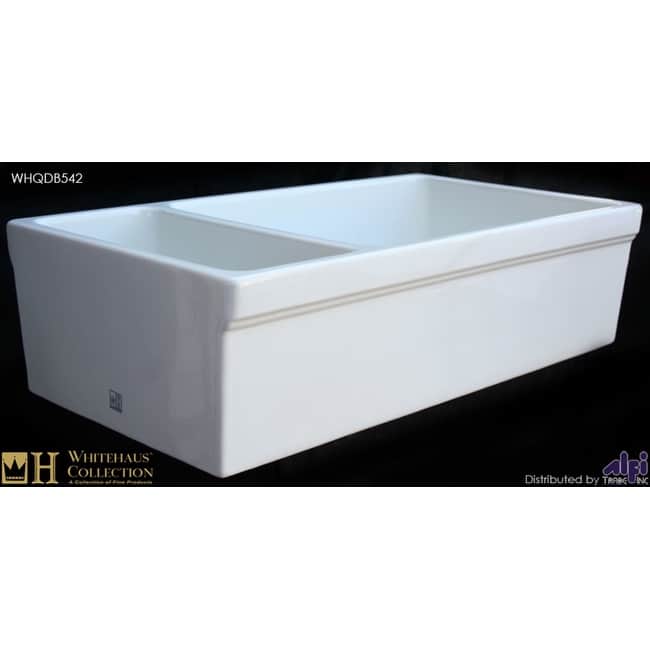 Whitehaus 36" Quatro Alcove Double Basin Reversible Fireclay Farm