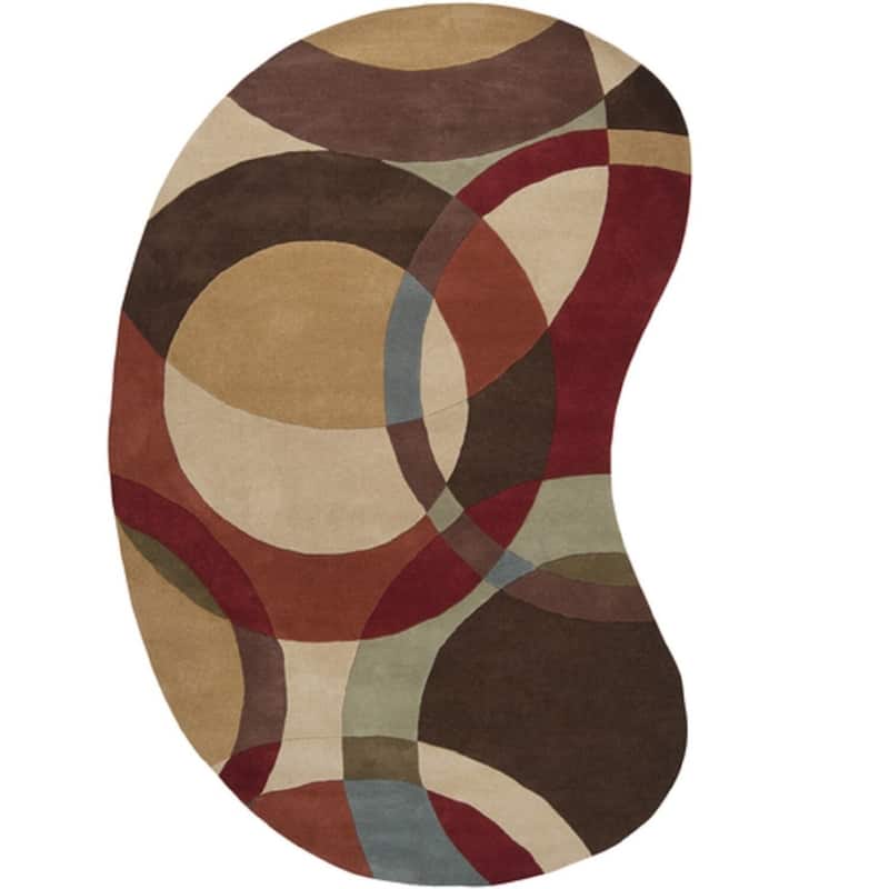 Mayflower Handmade Modern Circles Wool Area Rug