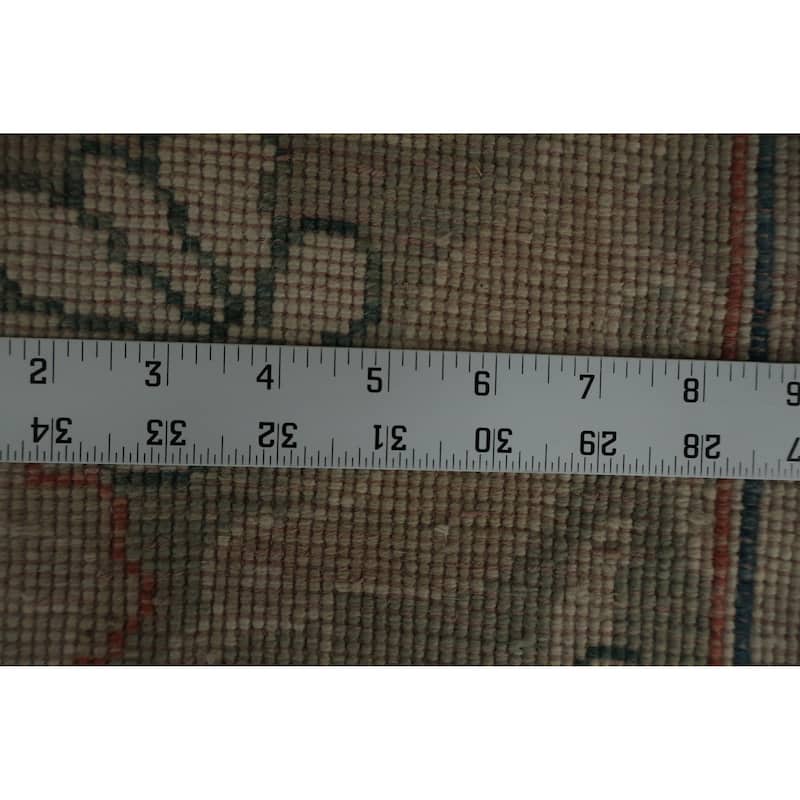 Hand Knotted Oriental 100% Wool Carpet Traditional Floral Beige & Ivories Ziegler Area Rug - 13' 6'' X 10' 0''