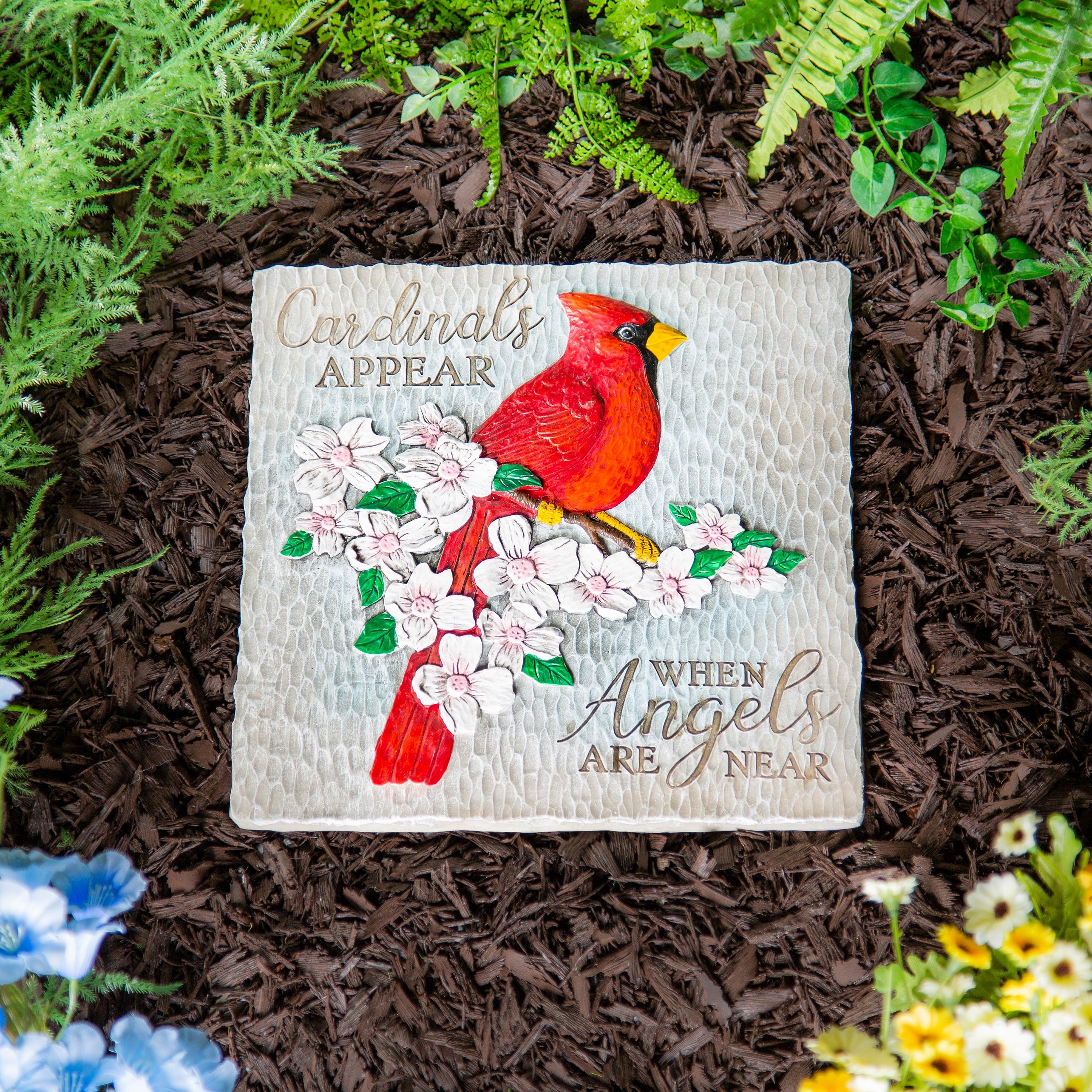 10.5" Garden Stone, Cardinals Appear when Angels are Near