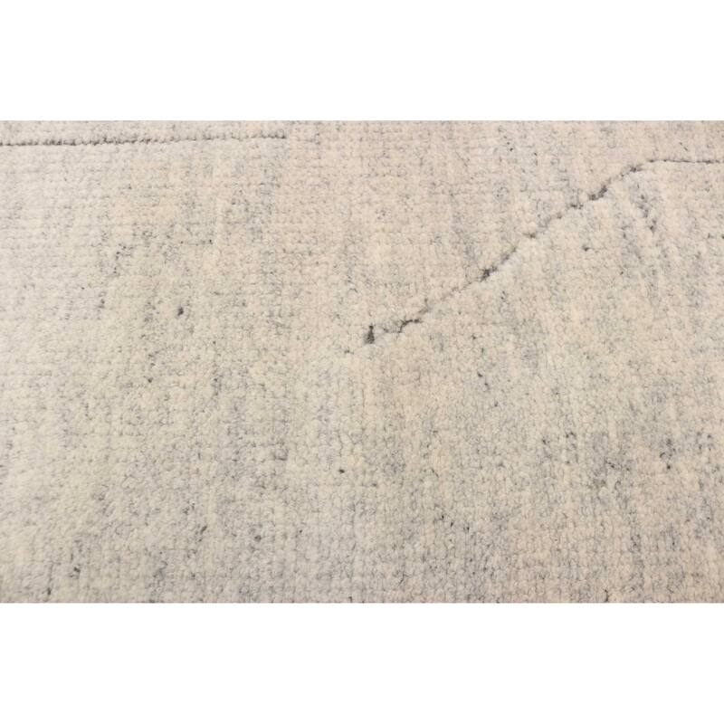 ECARPETGALLERY Hand-knotted Tangier Light Grey Wool Rug - 5'0 x 7'11