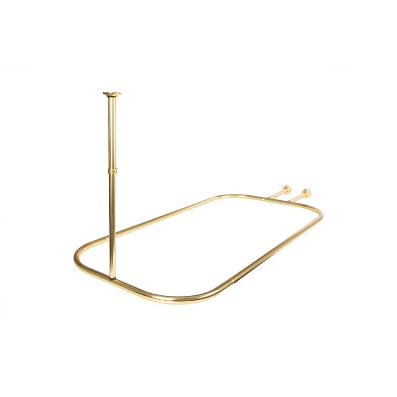 Utopia Alley Rustproof Aluminum Hoop Shower Rod 45.7x22", with White Shower Curtain 180x70"