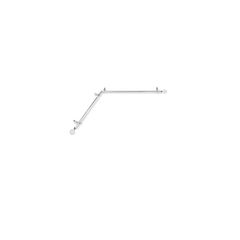 Steel Curtain Rods & Hardware Set - Satin Nickel Finish, Decorative Finials, Adjustable Lengths - M