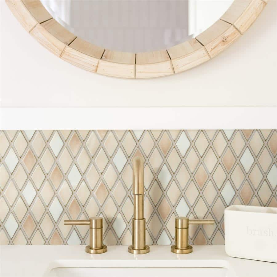 Merola Tile Hudson Kite Truffle 10-1/8" x 11-3/4" Porcelain Mosaic Floor and Wall Tile