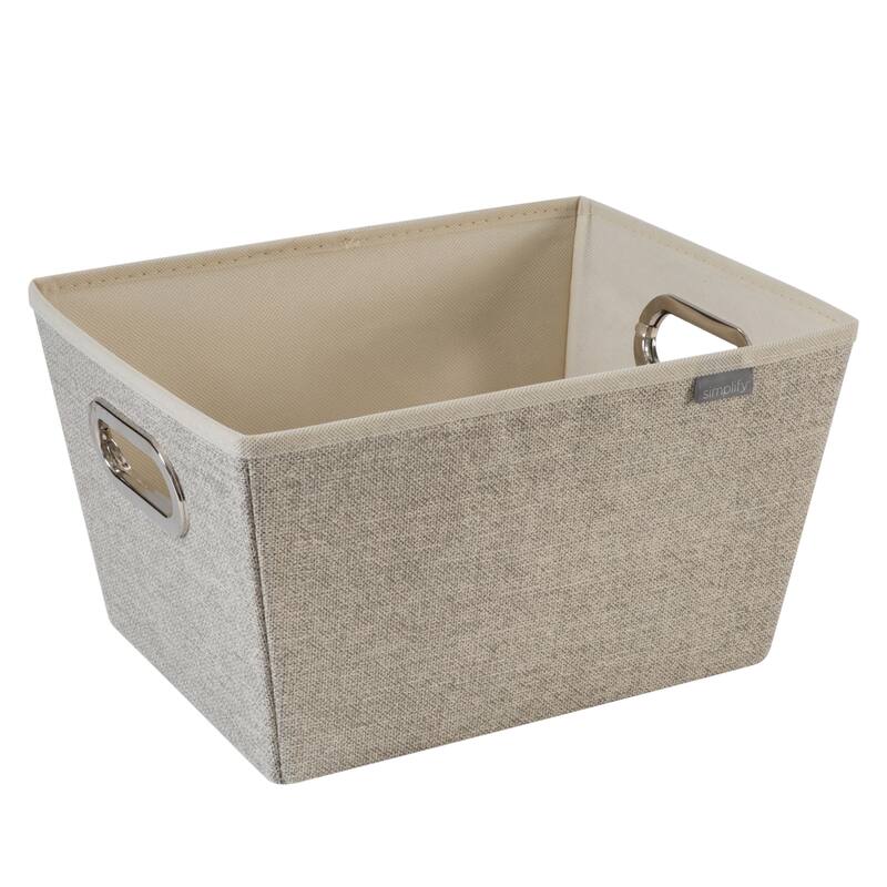 Simplify Medium Grommet Storage Bin in Faux Jute - L13"x W10.8"x H7.5"