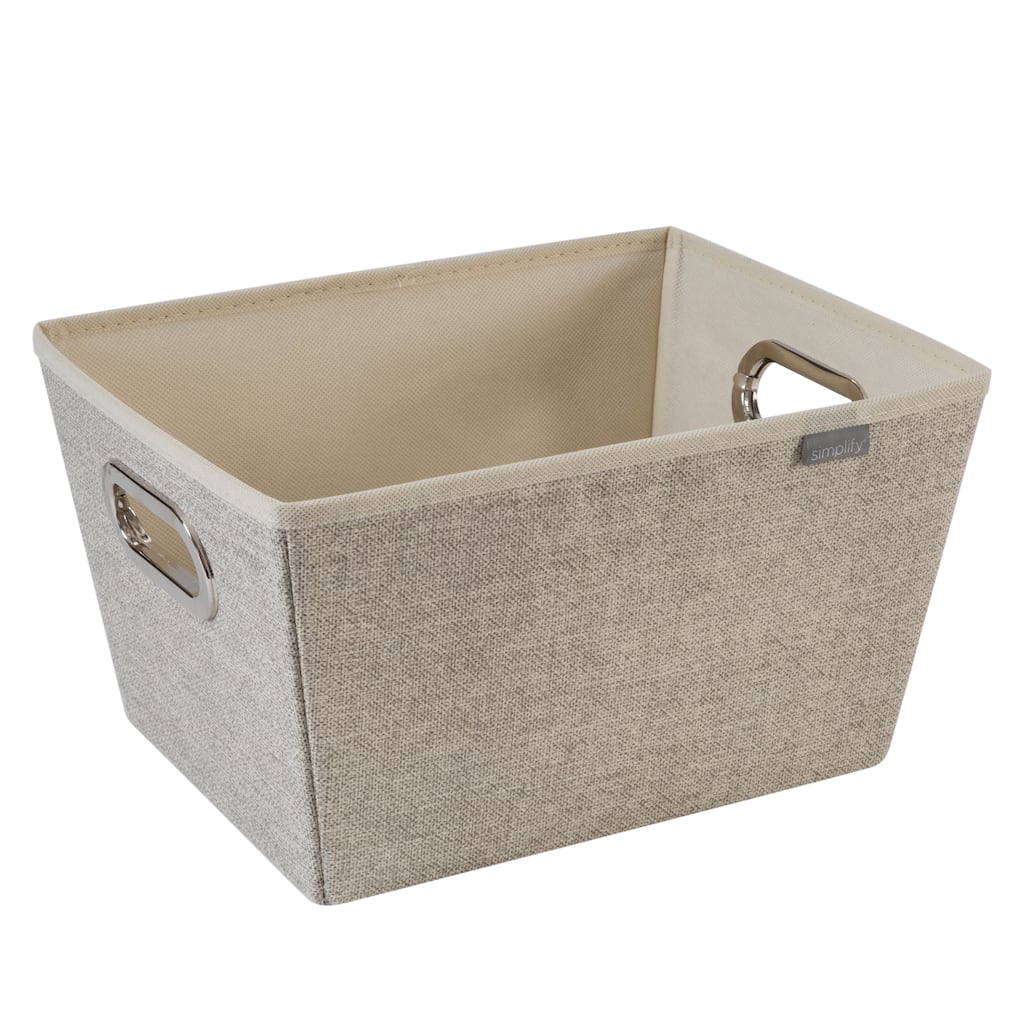 Simplify Medium Grommet Storage Bin in Faux Jute - L13"x W10.8"x H7.5"