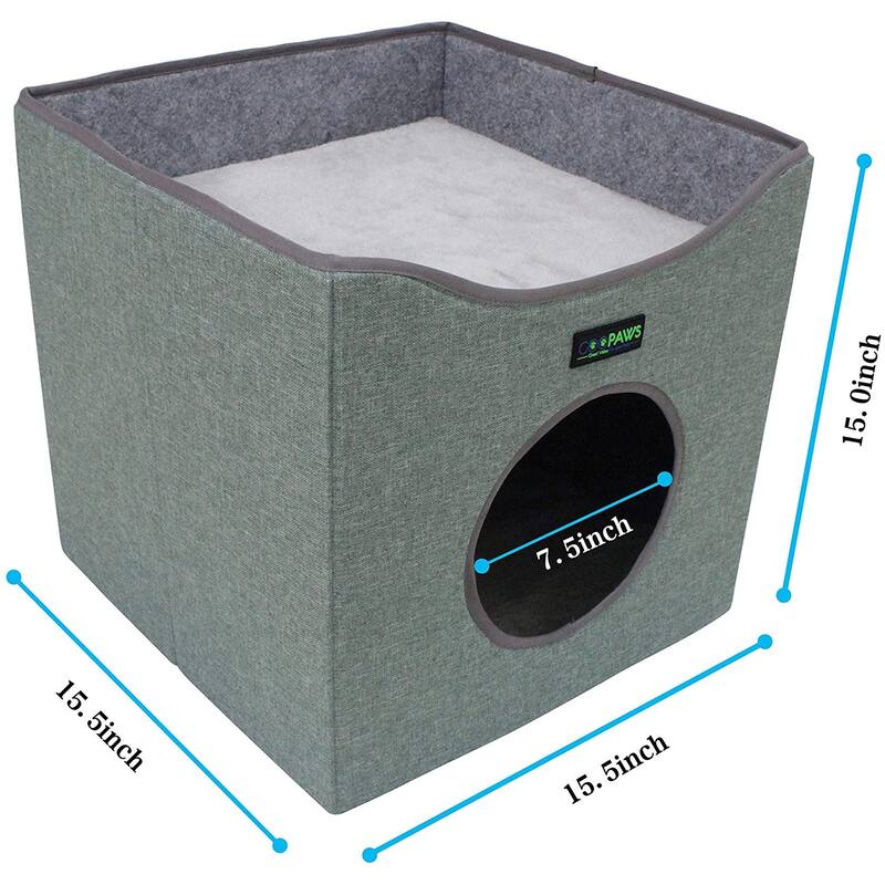 Jespet Foldable Cat Condo, Sage Green - YES