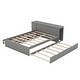 preview thumbnail 36 of 35, Full Size Platform Bed with Trundle and Drawers Wood Full Bed Frame with a Rolling Shelf Platform Bed with Desk - White