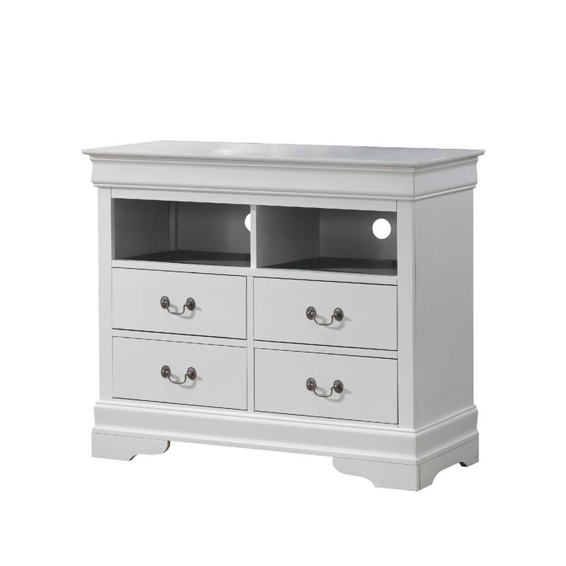 4-Drawer Wooden TV Media Chest - 42" - White