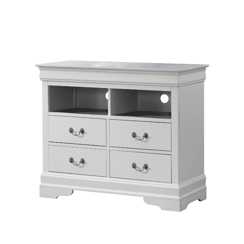 4-Drawer Wooden TV Media Chest - 42" - White