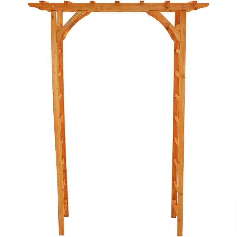 Sunnydaze Wooden Garden Arbor Trellis Arch for Plants - Outdoor Archway - 78" H