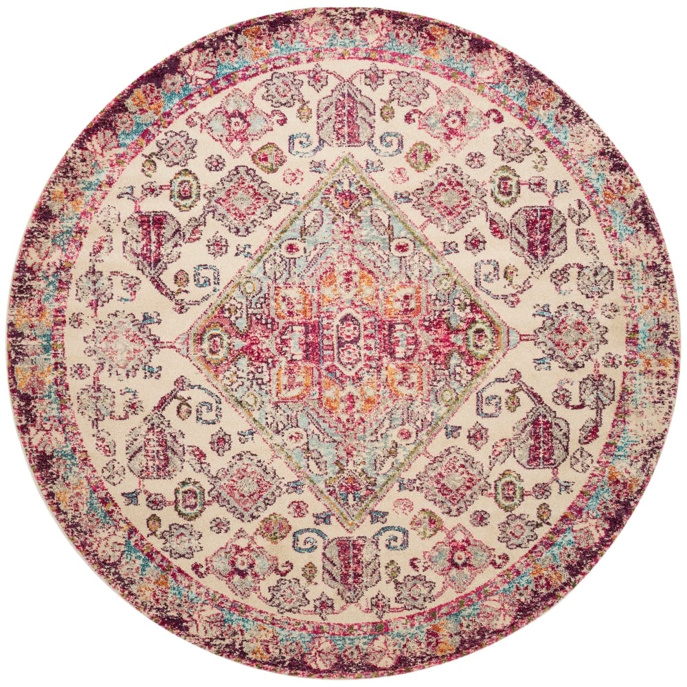 Alexander Home Vintage Boho Diamond Medallion Distressed Rug