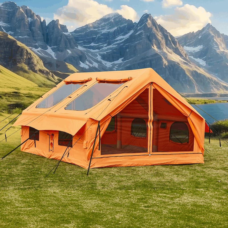 EROMMY Inflatable Tent with Chimney Opening, 8-10 Person Air Glamping Tent