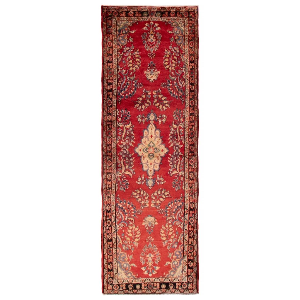 ECARPETGALLERY Hand-knotted Andelz Red Wool Rug - 3'3 x 9'6